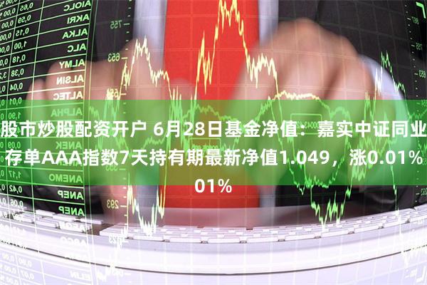 股市炒股配资开户 6月28日基金净值：嘉实中证同业存单AAA指数7天持有期最新净值1.049，涨0.01%